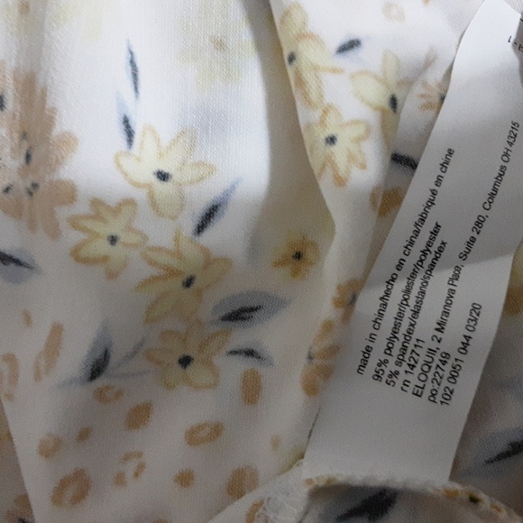 Eloquii Floral Women's Top Blouse Butter Yellow Blue 20 Off Shoulder Fairy Boho - Picture 8 of 8